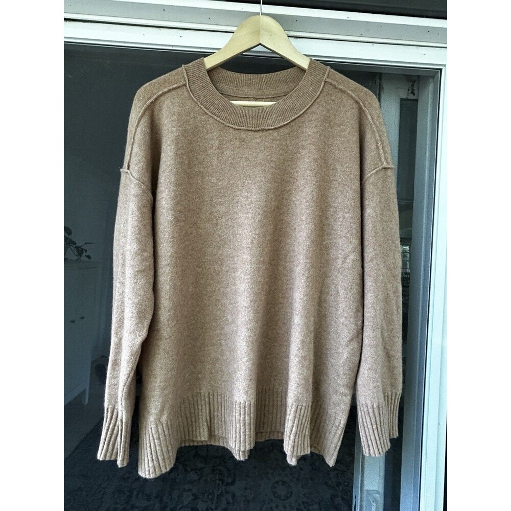 Pilcro Anthropologie Alani 100% Cashmere Mock Neck Sweater Size XL Brown - Picture 5 of 11